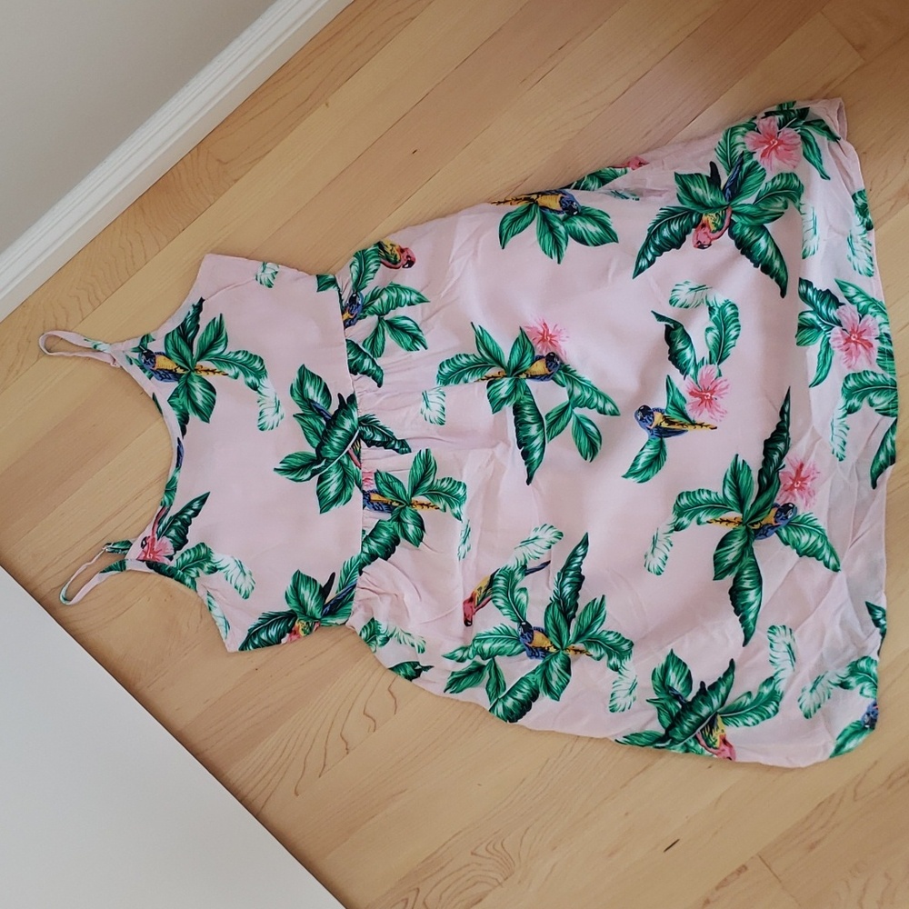 Old Navy pink tropical print dress,  size XL 14